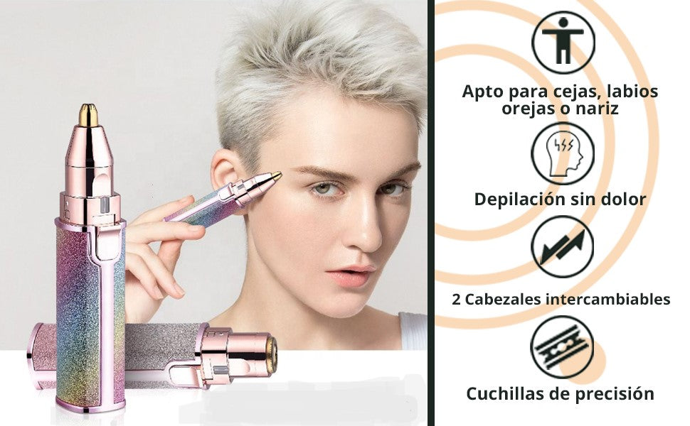Depiladora facial 2 en 1 Efecto purpurina