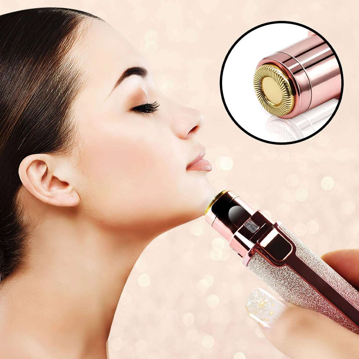 Depiladora facial 2 en 1 Efecto purpurina
