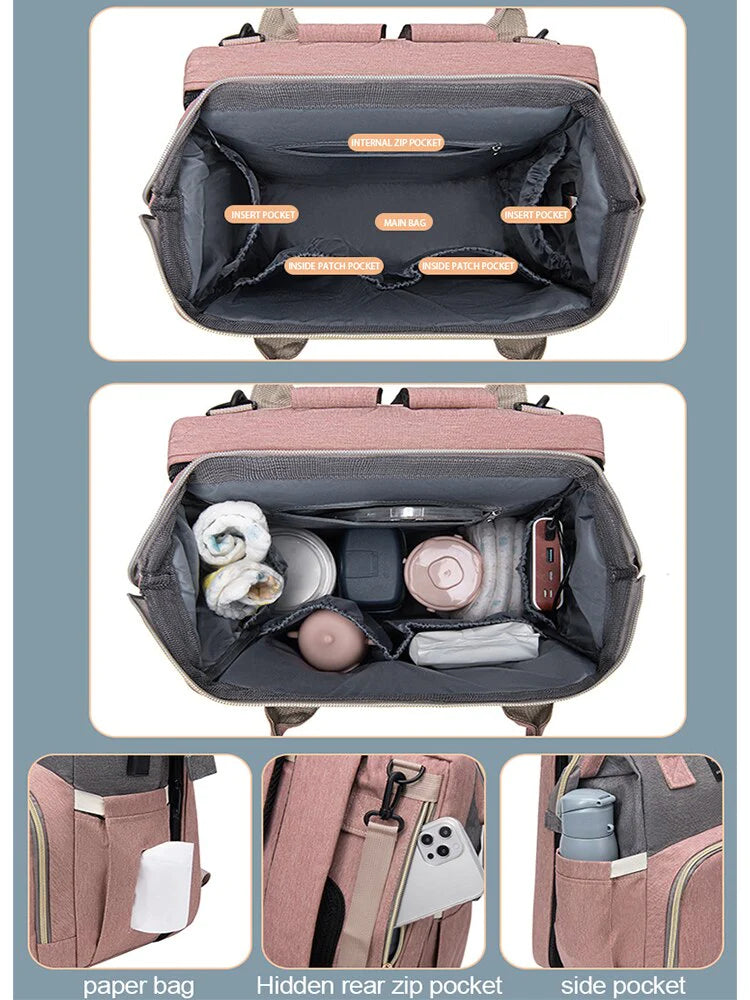 Mochila cambiador y cuna de viaje para bebe 3 en 1