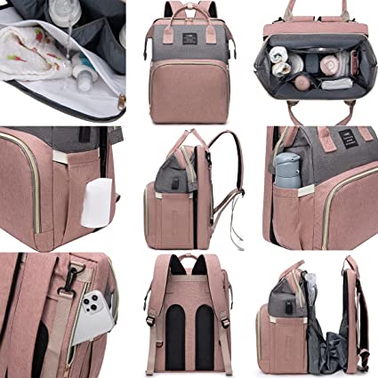Mochila cambiador y cuna de viaje para bebe 3 en 1