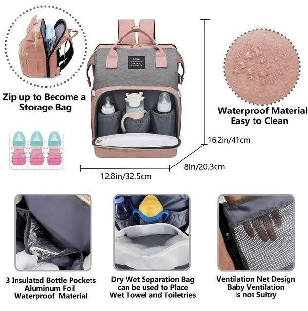 Mochila cambiador y cuna de viaje para bebe 3 en 1