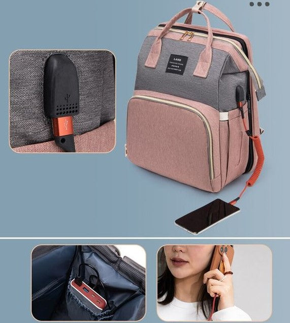 Mochila cambiador y cuna de viaje para bebe 3 en 1