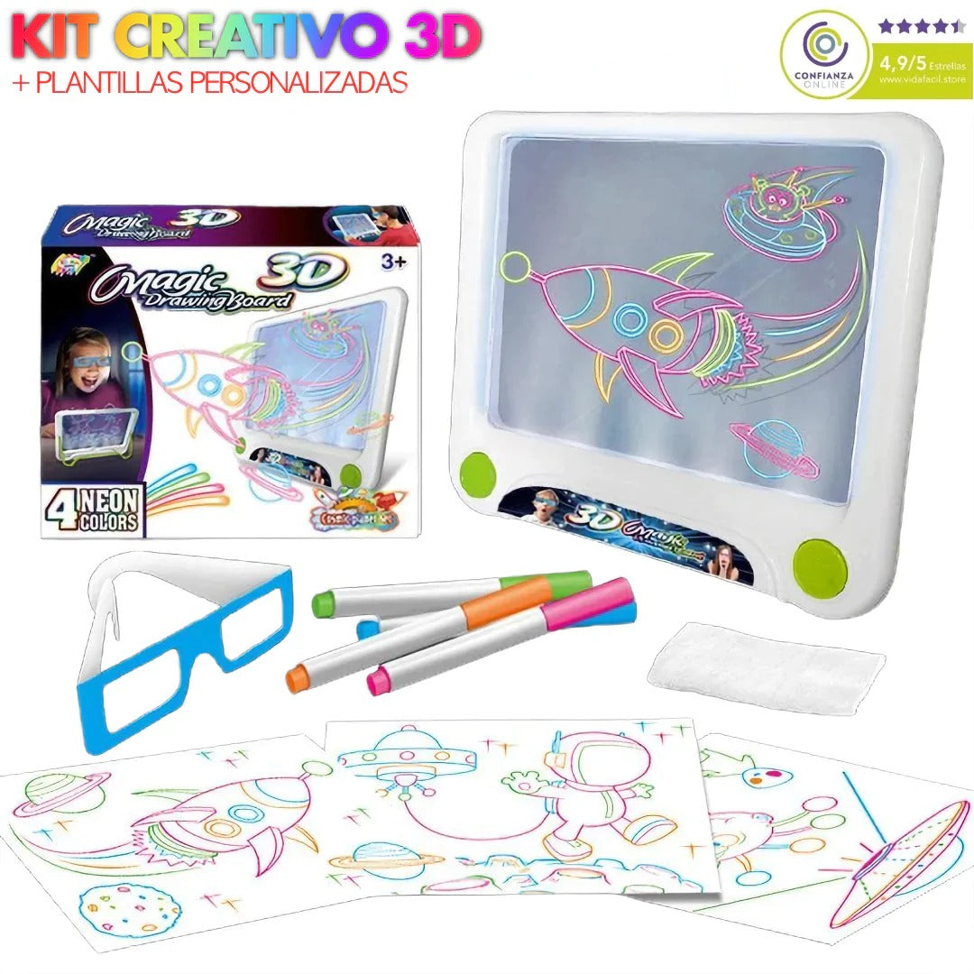 Pizarra + Kit Creativo 3D | DrawMagic™