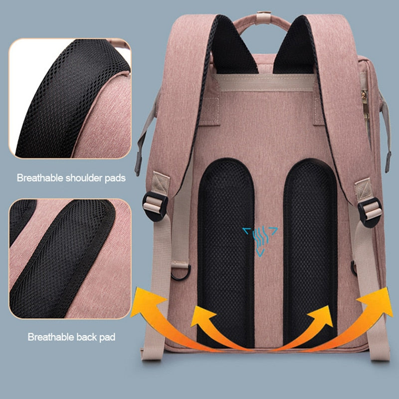 Mochila cambiador y cuna de viaje para bebe 3 en 1