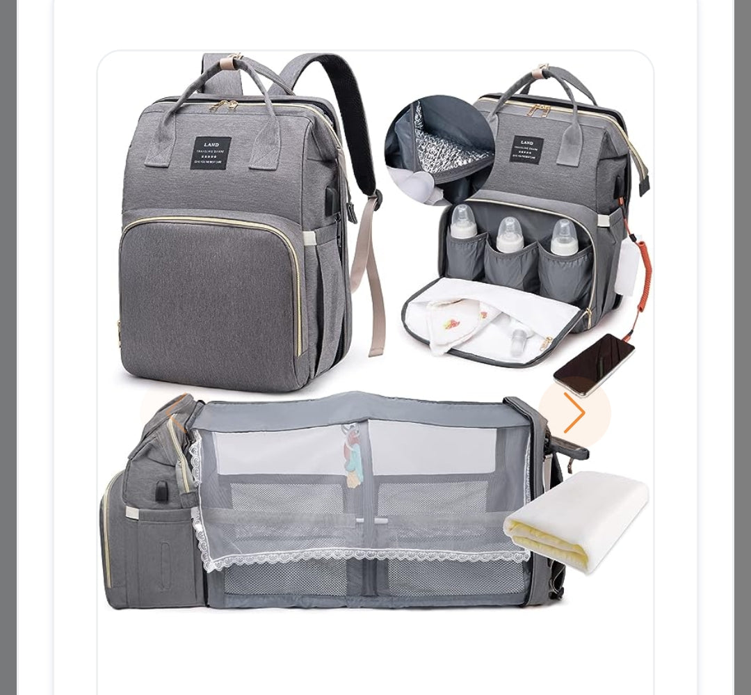 Mochila cambiador y cuna de viaje para bebe 3 en 1