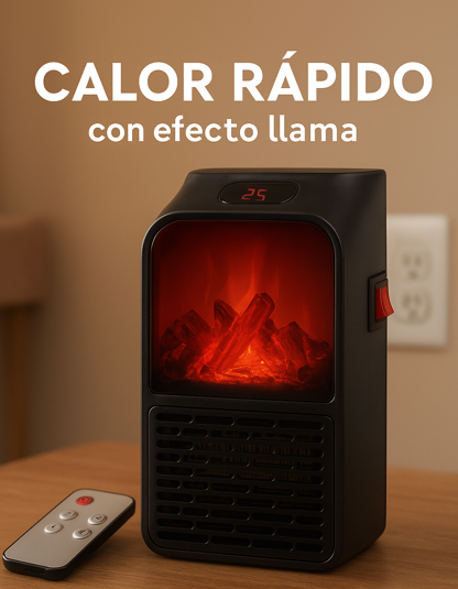 🔥 Calefactor Eléctrico con mando de 1000 W – Calor rápido con efecto llama