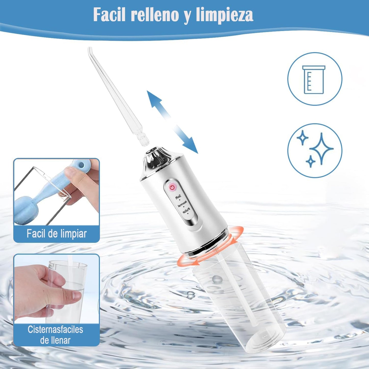 Dúo Smile Perfect™ | Irrigador Dental + Pasta Reparadora con Ácido Hialurónico & Vitamina E