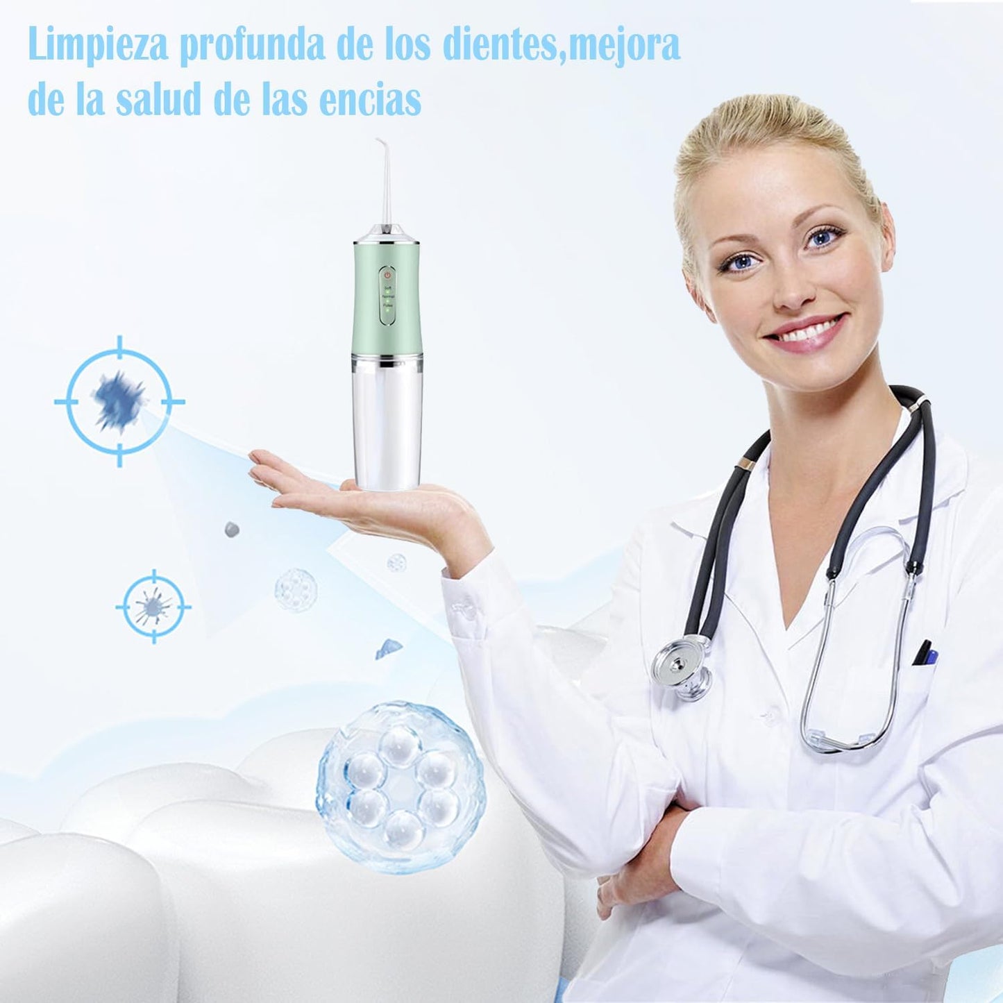 Dúo Smile Perfect™ | Irrigador Dental + Pasta Reparadora con Ácido Hialurónico & Vitamina E