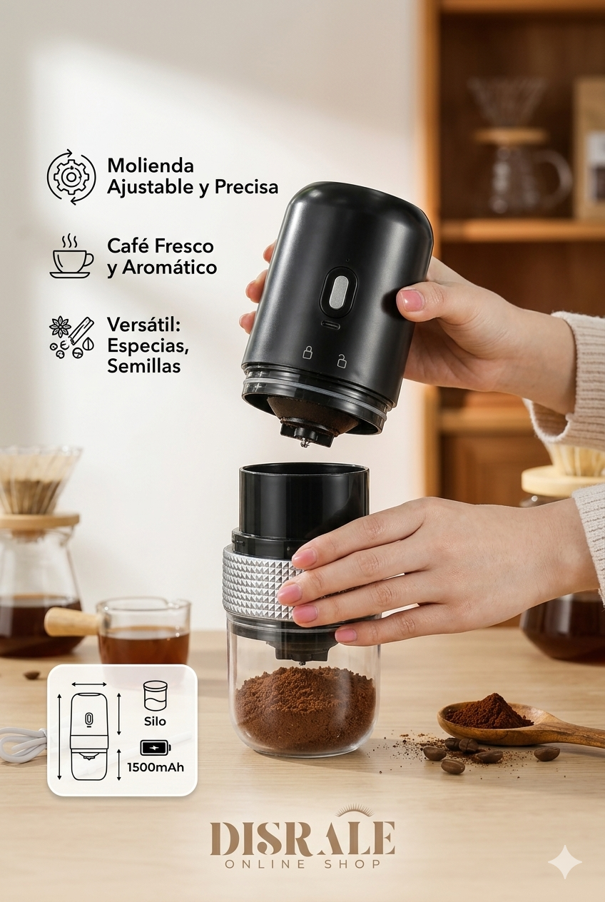 Molinillo de Café Eléctrico Portátil | AromaVibe™