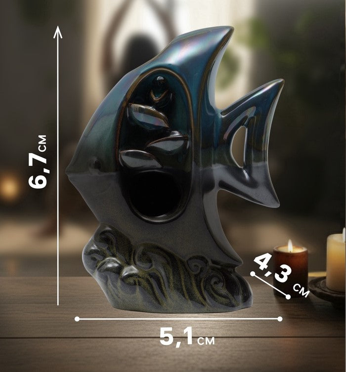 Quemador de Incienso en Cascada Flujo Inverso – Pez Tropical Efecto Humo Fluido