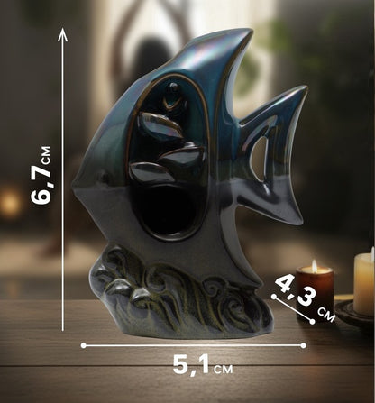 Quemador de Incienso en Cascada Flujo Inverso – Pez Tropical Efecto Humo Fluido