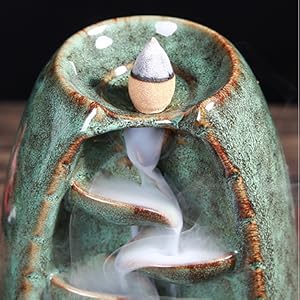 Quemador de Incienso en Cascada Serenity – Flujo inverso + 50 Conos + alfombrilla