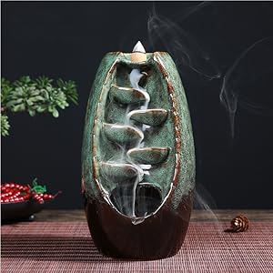 Quemador de Incienso en Cascada Serenity – Flujo inverso + 50 Conos + alfombrilla