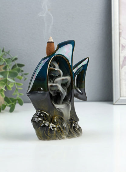 Quemador de Incienso en Cascada Flujo Inverso – Pez Tropical Efecto Humo Fluido