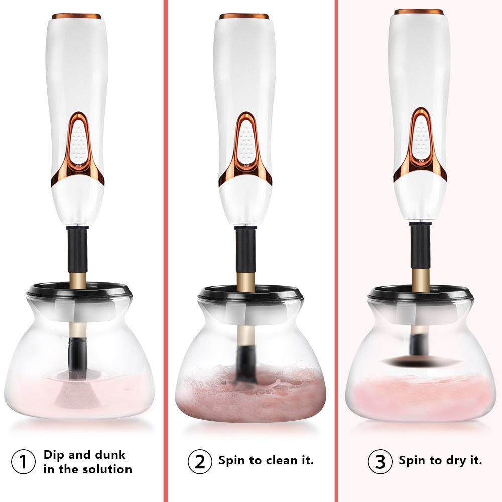 Limpiador de Brochas de maquillaje electrico| Brush Cleaner + adaptadores